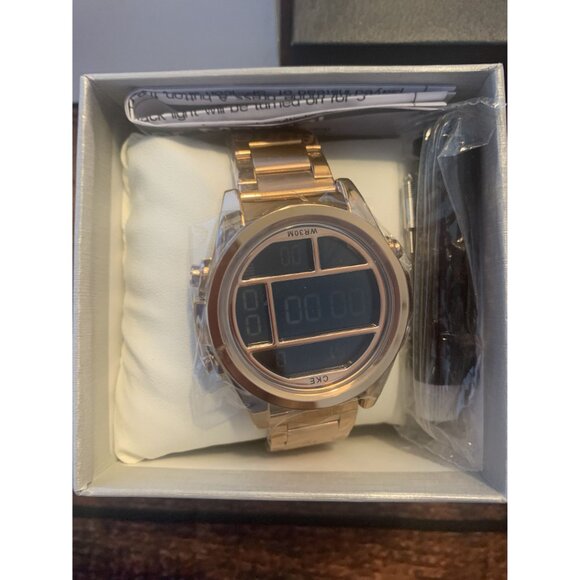CKE Rose Gold Digital Watch With Unique Multi-Window Display & Adjustable Metal - Picture 2 of 2